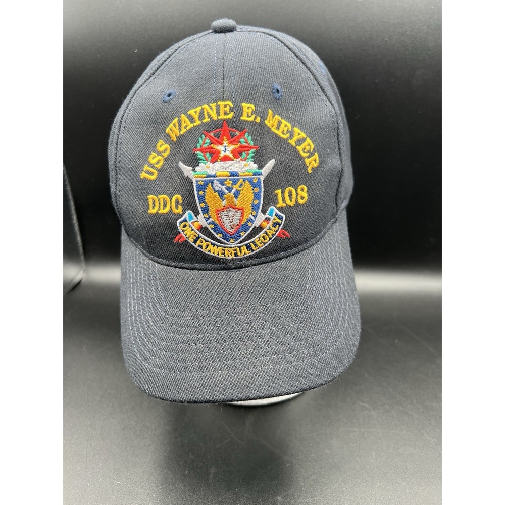The Corps USS Wayne E. Meyer DDG 108 Logo Blue Baseball Cap Hat One Size